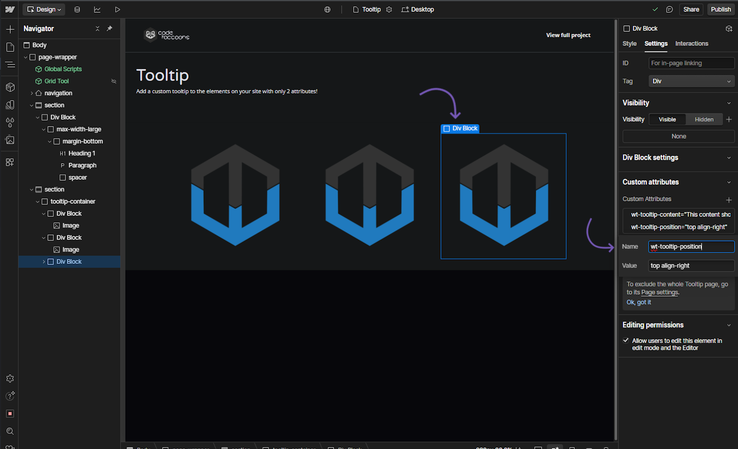 tooltip position example