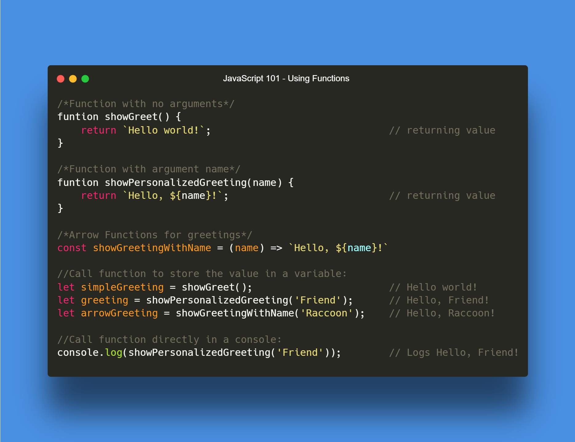 Functions And Arrow Functions