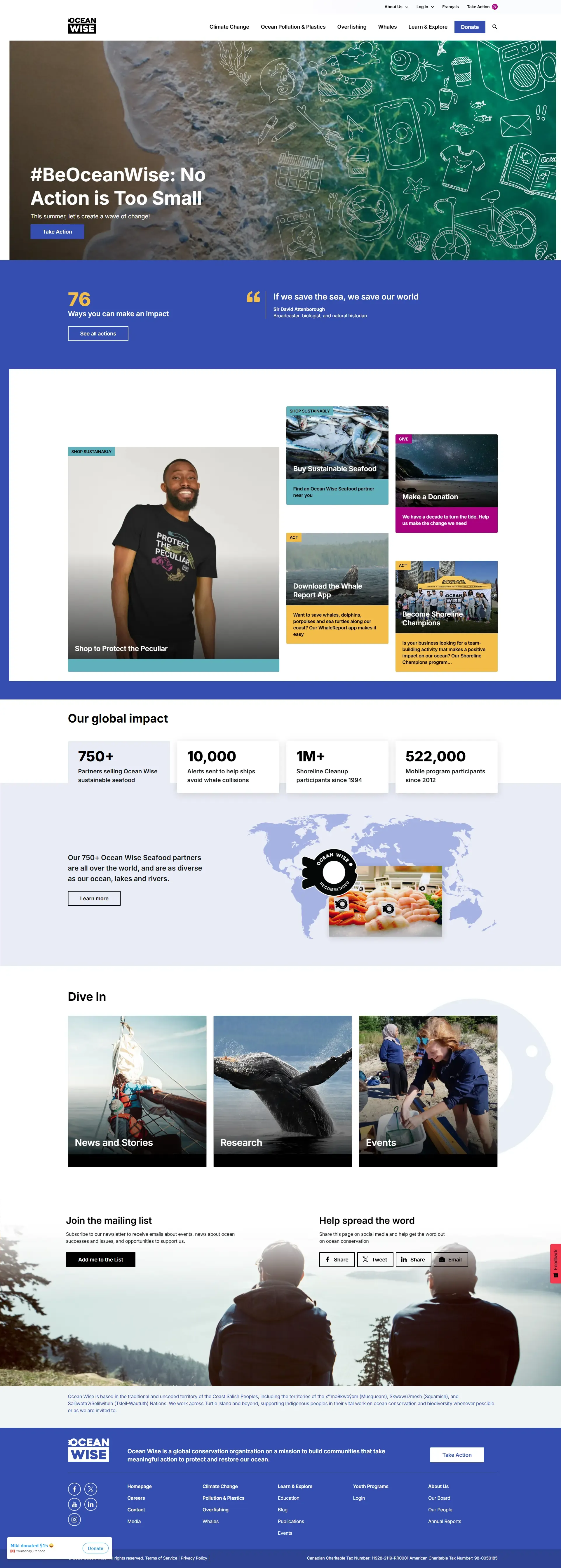 Ocean.org full site image