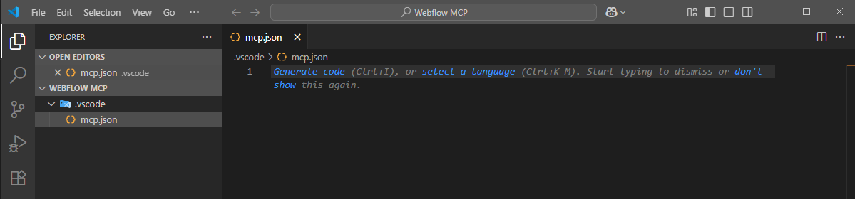 How to Add Webflow's MCP to VS Code (No Cursor Needed)