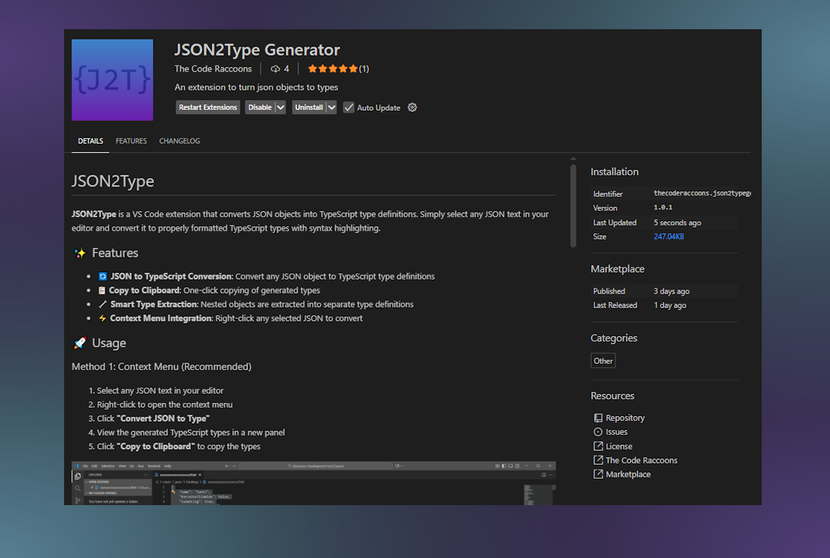 JSON2Type Generator gallery image 2